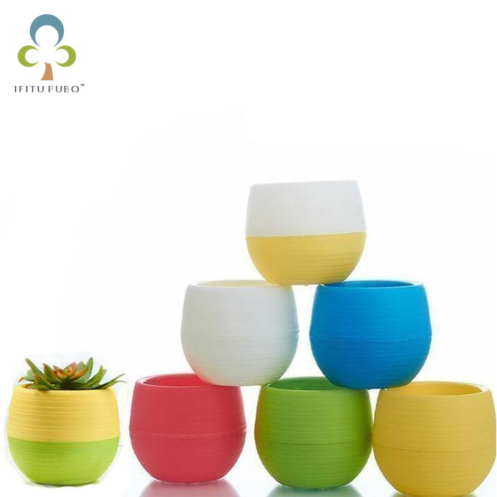 5pcs/lot 7*7cm Wholesale Flower Pots Mini Flowerpot Garden Unbreakable Plastic Nursery Pots for Succulent plants GYH