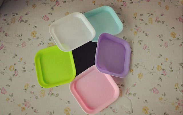 10pcs/lot 7*7*8cm random color Flower Pots pot trays,Plastic Pots,Creative Small Square Pots for Succulent plants GYH