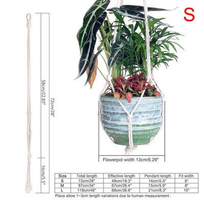 WITUSE Macrame Plant Hanger Hook Pot Holder Handmade 100% Cotton Cord Plant Hanger Hanging Basket Holder Simple/Tassel 28 35 46"