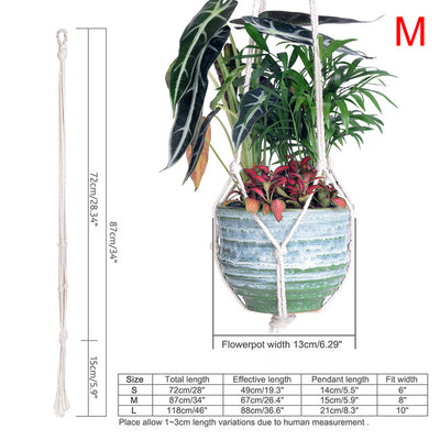 WITUSE Macrame Plant Hanger Hook Pot Holder Handmade 100% Cotton Cord Plant Hanger Hanging Basket Holder Simple/Tassel 28 35 46"