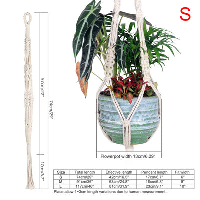 WITUSE Macrame Plant Hanger Hook Pot Holder Handmade 100% Cotton Cord Plant Hanger Hanging Basket Holder Simple/Tassel 28 35 46"