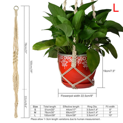 WITUSE Macrame Plant Hanger Hook Pot Holder Handmade 100% Cotton Cord Plant Hanger Hanging Basket Holder Simple/Tassel 28 35 46"