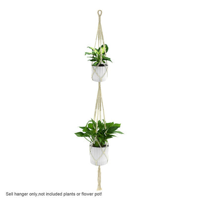 WITUSE Macrame Plant Hanger Hook Pot Holder Handmade 100% Cotton Cord Plant Hanger Hanging Basket Holder Simple/Tassel 28 35 46"