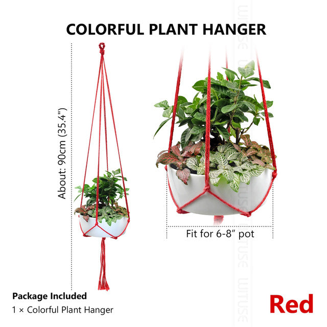 WITUSE Macrame Plant Hanger Hook Pot Holder Handmade 100% Cotton Cord Plant Hanger Hanging Basket Holder Simple/Tassel 28 35 46"