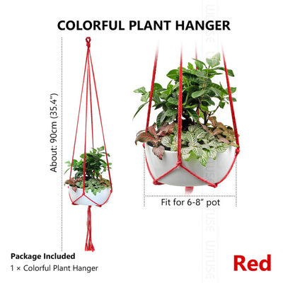 WITUSE Macrame Plant Hanger Hook Pot Holder Handmade 100% Cotton Cord Plant Hanger Hanging Basket Holder Simple/Tassel 28 35 46"
