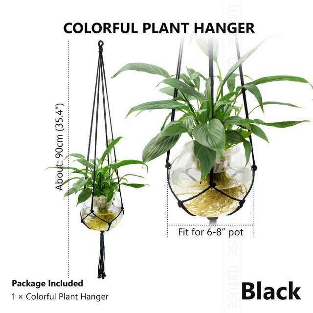 WITUSE Macrame Plant Hanger Hook Pot Holder Handmade 100% Cotton Cord Plant Hanger Hanging Basket Holder Simple/Tassel 28 35 46"
