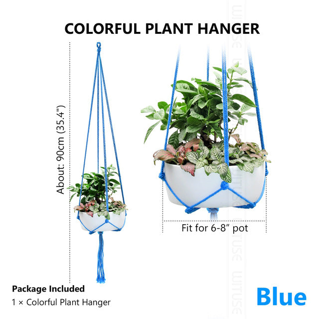 WITUSE Macrame Plant Hanger Hook Pot Holder Handmade 100% Cotton Cord Plant Hanger Hanging Basket Holder Simple/Tassel 28 35 46"