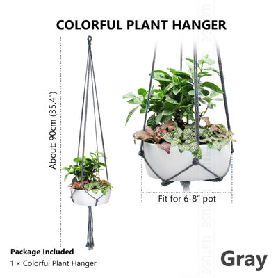 WITUSE Macrame Plant Hanger Hook Pot Holder Handmade 100% Cotton Cord Plant Hanger Hanging Basket Holder Simple/Tassel 28 35 46"